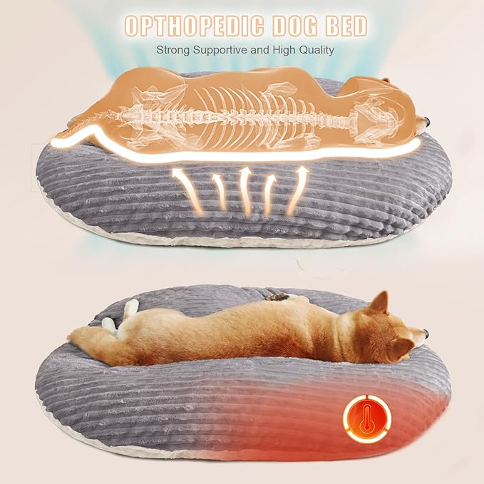 Patas Lague Reversible Orthopedic Dog Bed for Medium Dogs 30''x20''