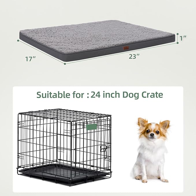 Dog Crate Bed Pad Mat Reversible (Cool&Warm) with Removable Washable Cover 23x17 Inch,