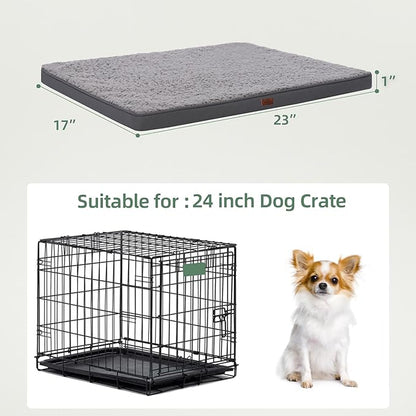 Dog Crate Bed Pad Mat Reversible (Cool&Warm) with Removable Washable Cover 23x17 Inch,