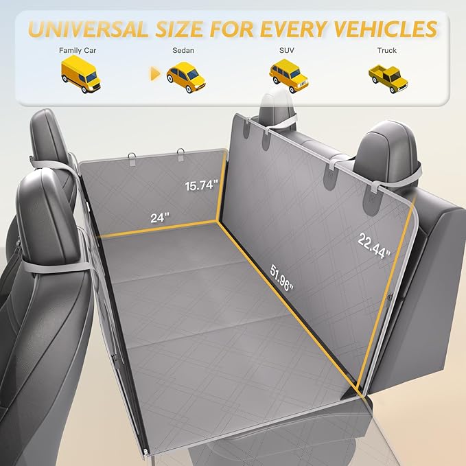 TOOLIOM Dog Car Seat Cover for Back Seat