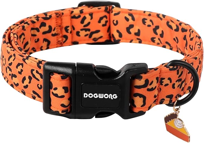 DOGWONG Leopard Print Dog Collar- Cute Designer Animal