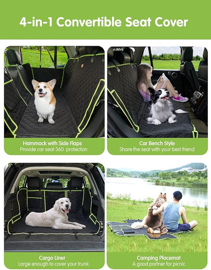nzonpet 4-in-1 Dog Car Seat Cover 100% Waterproof