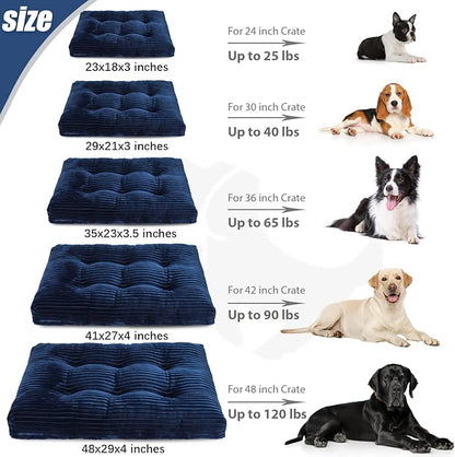 Dog Crate Bed Washable Dog Beds for Extra Large Dogs Deluxe Thick Flannel Fluffy Comfy Kennel Pad Anti-Slip & Anti-Scratch Pet Sleeping Mat 41 x 27 Inch,