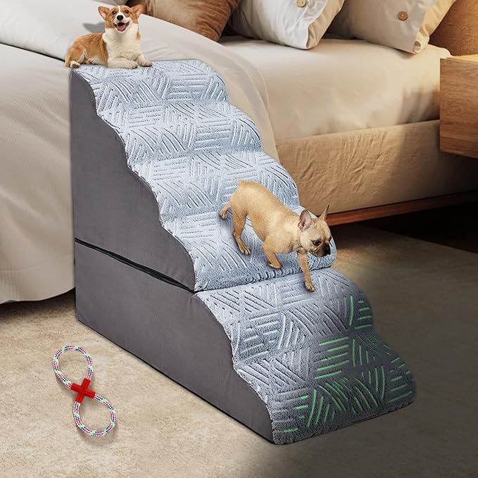 Dog Stairs for Small Large Dogs to High Beds 6 Tier 30-32'' Tall,