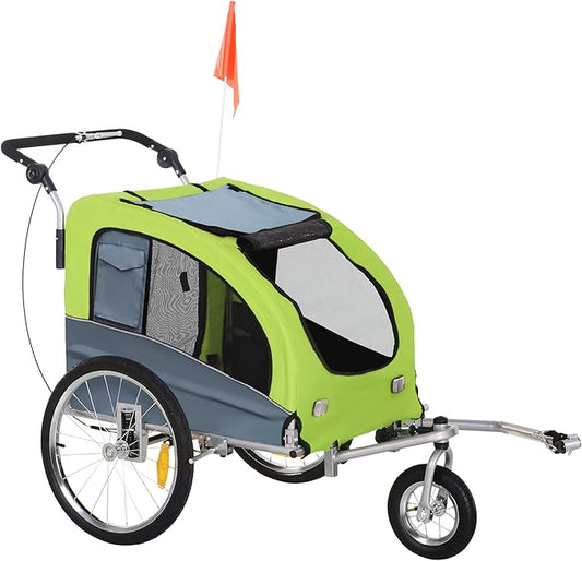 Aosom Dog Bike Trailer 2-in-1 Pet Stroller