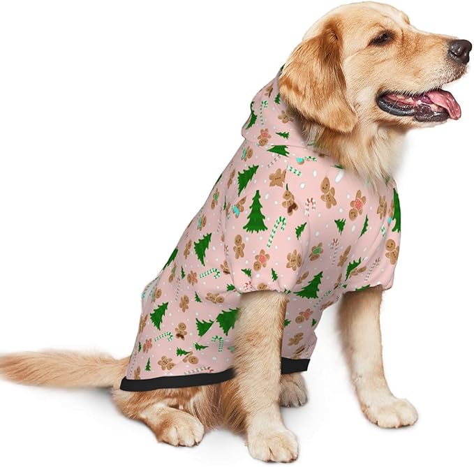 Christmas Gingerbread Men Dog Hoodie Cute Cow Black