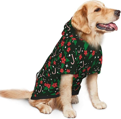 Black Candy Cane Dog Hoodie Cute Cow Black