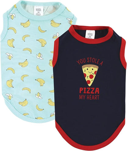 Luvable Friends Dog Pet Dog and Cats Cotton T-Shirts 2pk