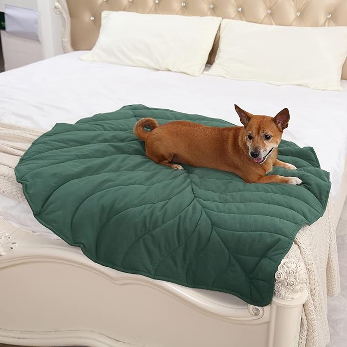 Leaf Shaped Cotton Dog Blankets for Small Medium Large Dogs 57''x43'' Pet