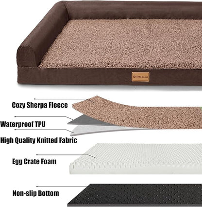 Patas Lague Orthopedic Dog Bed for Medium Dogs 36''X24''