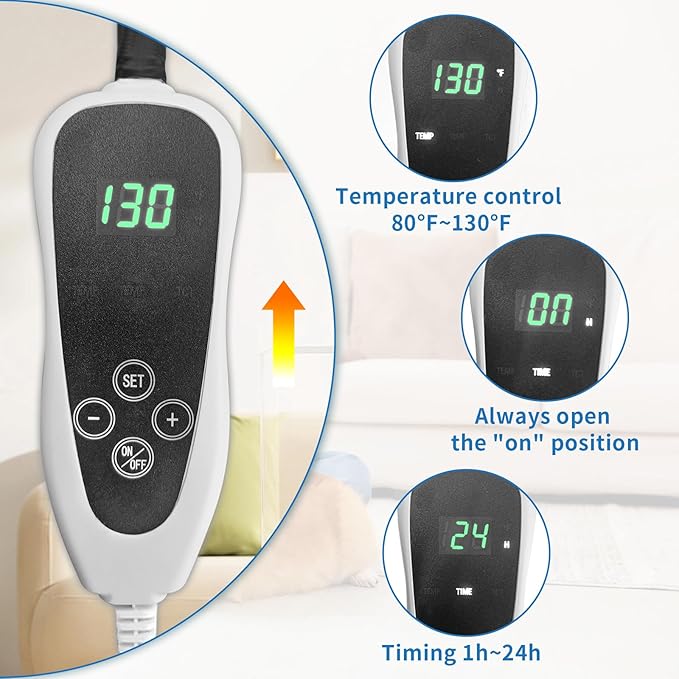 Pet Heating Pad 22x18 in Cat Heating Pads for Cats Waterproof Smart Thermostat Switch