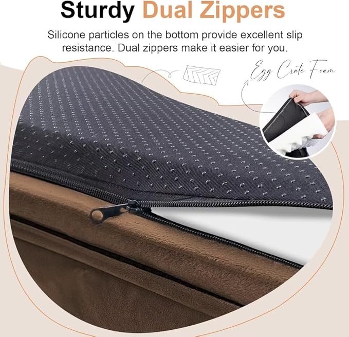 Large Dog Bed Orthopedic Washable: Beds Bolster XL Bed Big XLarge Dogs Egg Crate Foam Couch Sofa Waterproof with Removable Cover