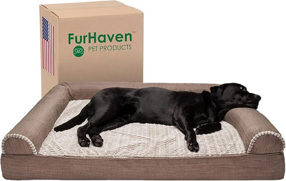 Furhaven Orthopedic Dog Bed for Large Dogs w/ Removable Bolsters & Washable Cover 125 lbs