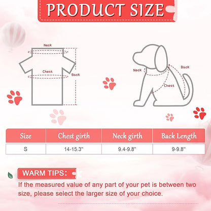 8 Pieces Pet Shirts Printed Puppy Shirts Soft Dog Shirt Pullover Dog T Shirts Cute Dog Sweatshirts Valentine's Day Puppy Girl Clothes Dog Outfits Small Dog for Pet Dogs Cats (Classic Pattern