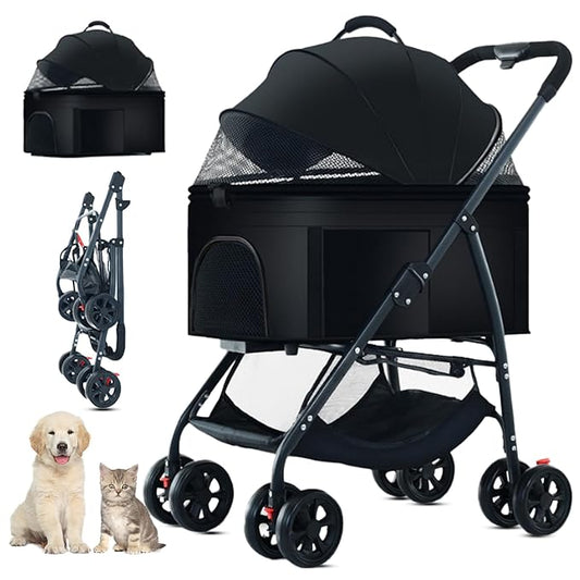 3-in-1 Pet Dog Stroller 55lbs, Dog