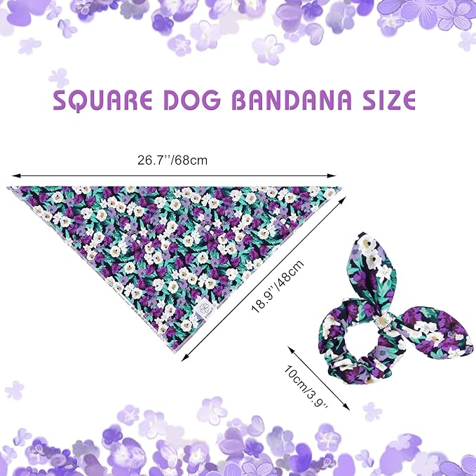 E-Clover Dog Bandanas & Matching Scrunchie Set Hawaii