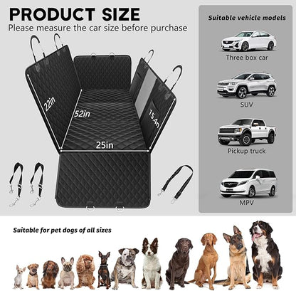 Dog Car Seat Cover for Back Seat 400lb,600D Heavy