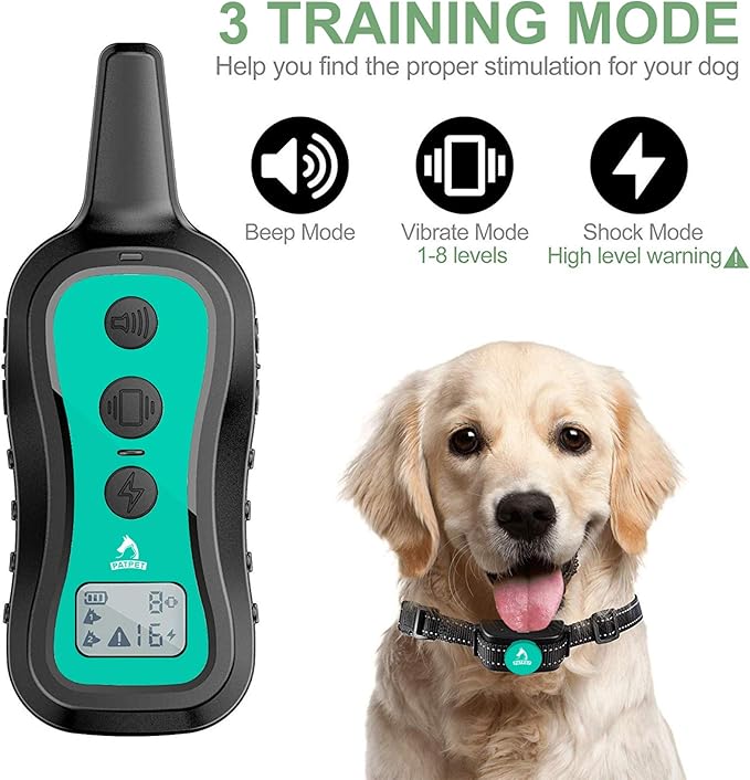 PATPET Dog Training Collar Dog Shock Collar with Remote 3 Training 1000 ft