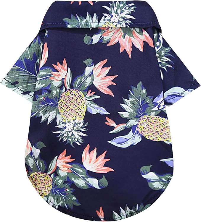 Dog Clothes for Small Dogs Boy Girl Dog Hawaiian Shirt Hawaii Style Summer Dog Clothes Boy Girl Breathable Cool Costume Beach Seaside Sweatshirt for Small Puppy Polo T-Shirt Pet Outfit