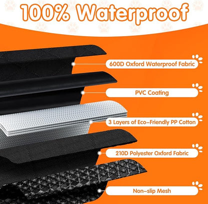 BESTSWEETIE 2024 Newest Dog Car Seat Cover for Back Seat 100% Waterproof