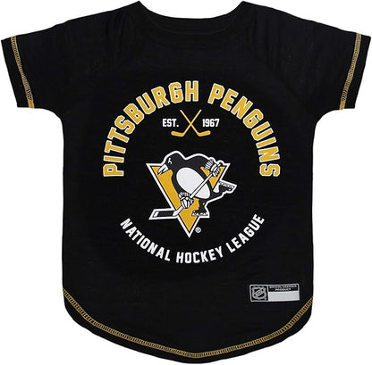 Pets First NHL Pittsburgh Penguins Tee Shirt for Dogs & Cats, Medium. - are You A Hockey Fan? Let Your Pet Be an NHL Fan Too!