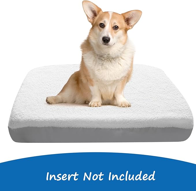 Coldwind Dog Bed Covers Replacement, 15 x 20 inch, Waterproof, Washable Ultra Soft Velvet, Fits Most Standard Pet Beds, Rectangular, Removable Cover, for Dogs & Cats