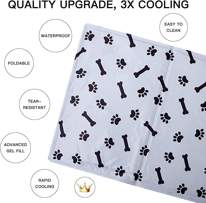 Gel Cooling Mat for Dogs : Outdoor Cooling Pad for Dog (31.4" x 47.2"