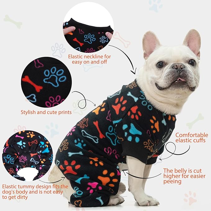 SCENEREAL Fleece Dog Pajamas for Small Medium Large Dogs