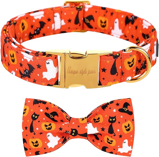 Unique style paws Halloween Dog Collar with Bow