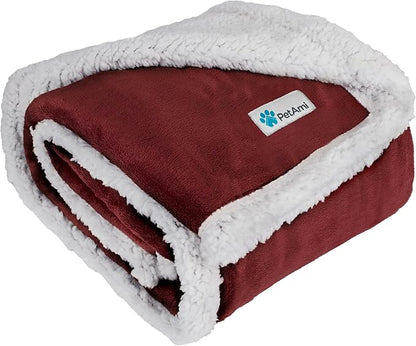 PetAmi Dog Blanket for Small Medium Dogs 29x40 Maroon