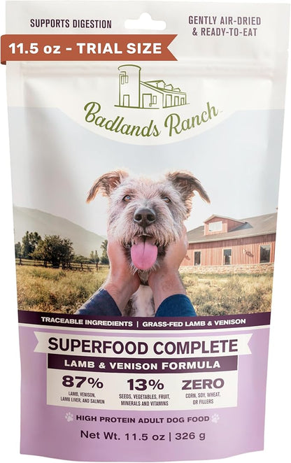 by Katherine Heigl- Superfood Complete, Air-Dried Adult Dog Food, High Protein, Zero Fillers, Superfood Nutrition (Premium Lamb & Venison Formula, 11.5 oz.)