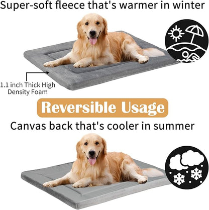 Reversible Dog Crate Pad 45 lbs(Gray)-M 30''x20''x1.1''