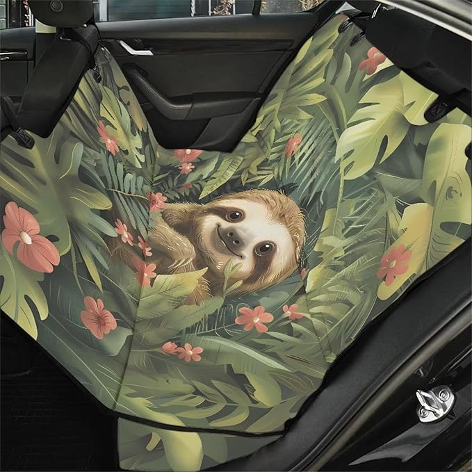 AFPANQZ Sloth Pattern Dog Back Seat Cover Protector