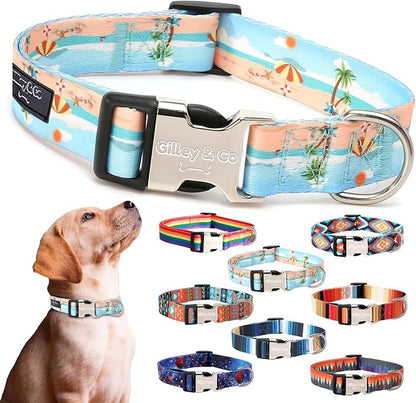 Gilley&Co Dog Collar and Leash Set 8 Designs, 4 Sizes