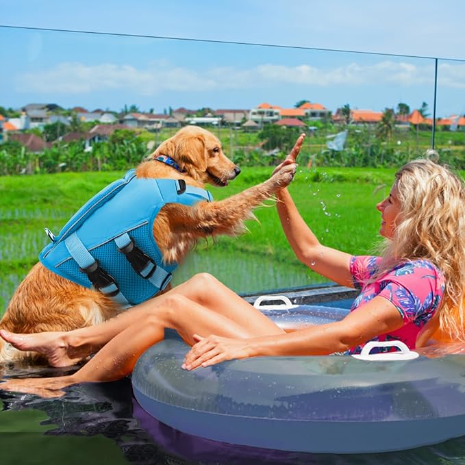 ASENKU Dog Life Jacket with Rescue Handle