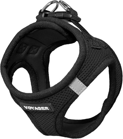 Voyager Step-in Air Dog Harness - All Weather Mesh Step in Vest Harness for Small and Medium Dogs and Cats by Best Pet Supplies - Harness (Black), L (Chest: 18-20.5")