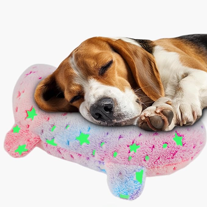 Dog Calming Pillow, Dog Neck Pillow Soft Fluffy Pet Calming Toy Half Donut Cuddler, U-Shaped Pillow for Pets, Joint Relief Sleeping Improve (Large, Pink)