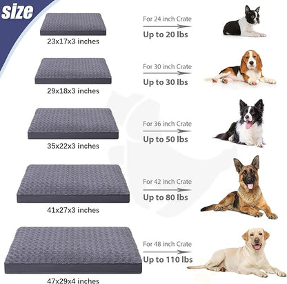 Dog Crate Bed Waterproof Dog Beds for Small Dogs Rose Velvet Soft Fluffy Washable Dog Bed with Removable Cover & Anti-Slip Bottom 23 x 17 Inch,