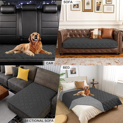 SUNNYTEX Waterproof & Reversible Dog Bed Cover Sofa, Couch Cover Furniture Protector for Pets(68 * 82")