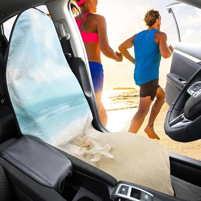 Yewattles Beach Starfish Waterproof Seat Protector for Car