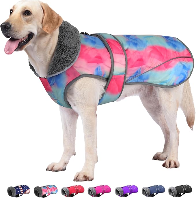 Dogcheer Dog Winter Coat Dogs(Rainbow,3XL)