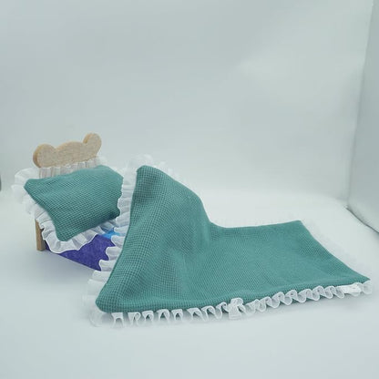 Felt Hamsters Bed, Small Animal Bed with Soft Mat, Small Pets Gift for Small Chinchilla Hamsters Hiding Sleeping(Blue)