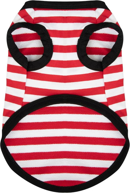 Paiaite Dog Striped Shirt Happy Color Cotton Sleeveless