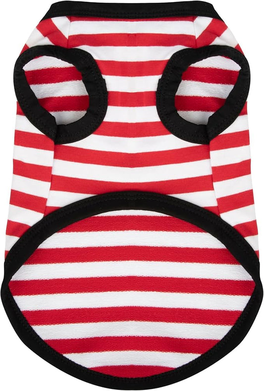Paiaite Dog Striped Shirt Happy Color Cotton Sleeveless