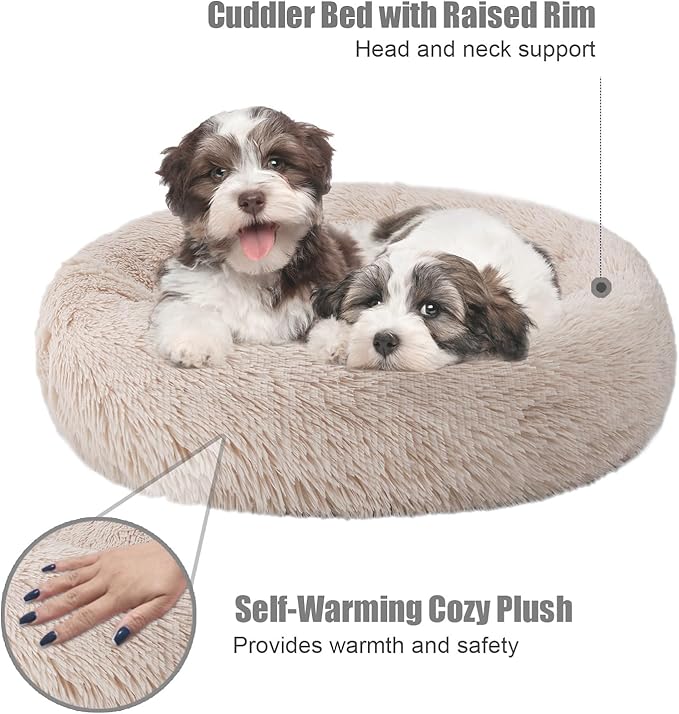 Aurako Cat Bed Dog Bed Round Cushion Pet 23" Yellow