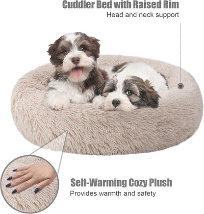 Aurako Cat Bed Dog Bed Round Cushion Pet 23" Yellow