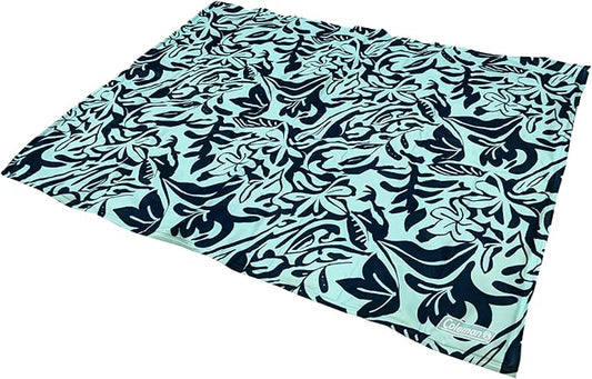 Coleman Medium Navy Botanical Pattern Reversible Cooling Mat 24” x 30”