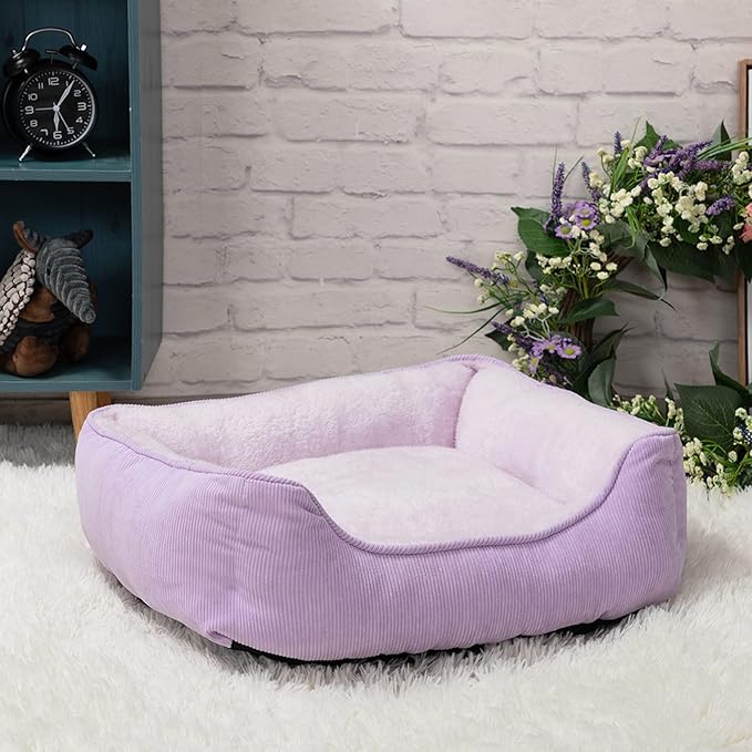 Hollypet Rectangle Plush Dog Bed Cat Bed Self-Warming Pet Bed