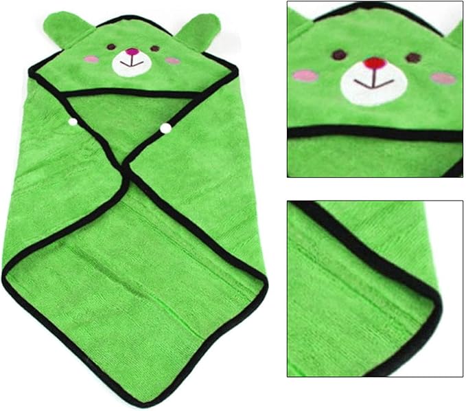 Goclothod Pet Hooded Bath Towel Puppy Drying Bath Towel Absorbent Bathrobe Warm Blanket