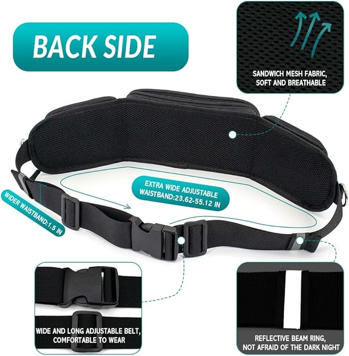 Hands Free Dog Leash with Dog Walking Fanny Pack for Large Medium Small Dogs